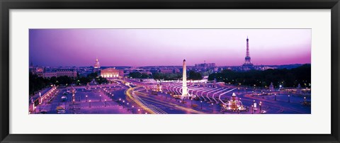 Framed Dusk Place de la Concorde Paris France Print