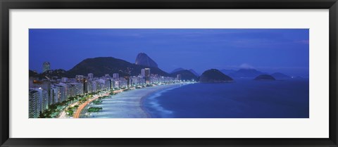 Framed Beach, Copacabana, Rio De Janeiro, Brazil Print