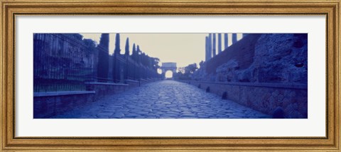 Framed Roman Forum, Rome, Lazio, Italy (black and white) Print