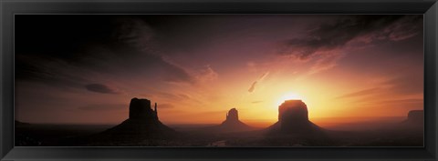 Framed Sunset in Monument Valley, Utah Print