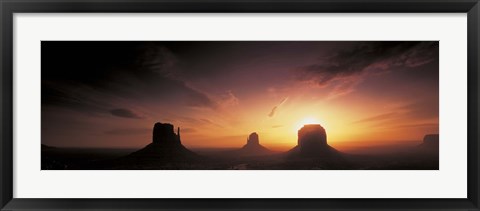 Framed Sunset in Monument Valley, Utah Print