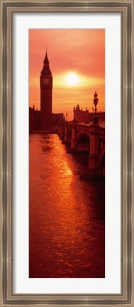 Framed Big Ben at dusk, London England Print