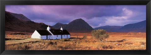 Framed Black Rock Cottage White Corries Glencoe Scotland Print