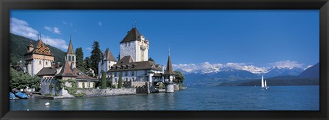 Framed Oberhofen Castle w\ Thuner Lake Switzerland Print