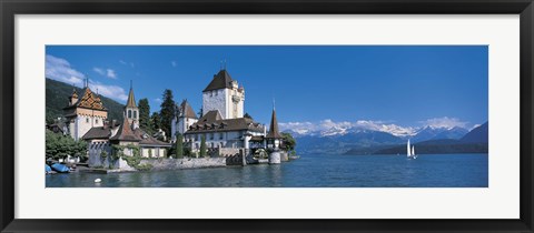 Framed Oberhofen Castle w\ Thuner Lake Switzerland Print