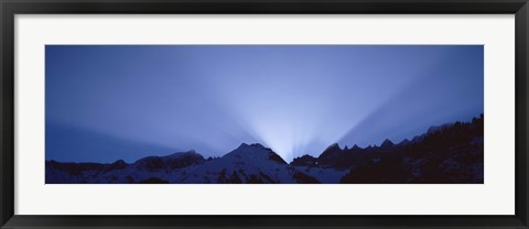 Framed Sun Rays, Canton Glarus, Switzerland Print