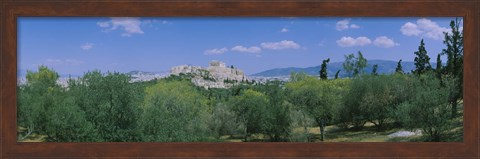 Framed Ruined buildings on a hilltop, Acropolis, Athens, Greece Print