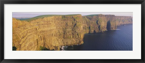 Framed High Angle View Of Cliffs, Cliffs Of Mother, County Clare, Republic Of Ireland Print