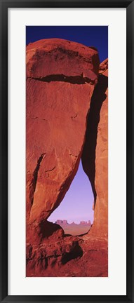 Framed Natural arch at a desert, Teardrop Arch, Monument Valley Tribal Park, Monument Valley, Utah, USA Print