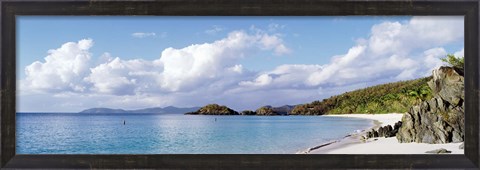 Framed High angle view of the beach, Trunk Bay, St John, US Virgin Islands Print