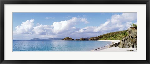 Framed High angle view of the beach, Trunk Bay, St John, US Virgin Islands Print