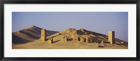 Framed Towers on a landscape, Funerary Towers, Palmyra, Syria Print