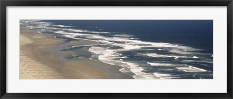 Framed Waves on the beach, Florence, Lane County, Oregon, USA Print