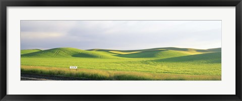 Framed Eden Train Stop, Palouse, Whitman County, Washington State, USA Print