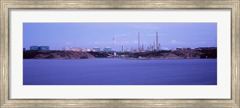 Framed Oil refinery at the coast, Lysekil, Bohuslan, Sweden Print