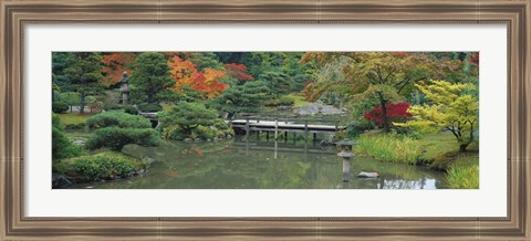 Framed Plank Bridge, The Japanese Garden, Seattle, Washington State, USA Print