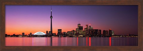 Framed Reflection of buildings in water, CN Tower, Toronto, Ontario, Canada Print