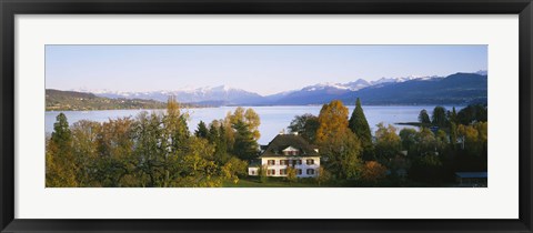 Framed Villa at the waterfront, Lake Zurich, Zurich, Switzerland Print