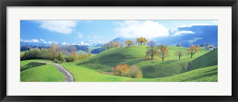 Framed Rolling Landscape, Zug, Switzerland Print