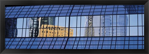 Framed Building reflections, Frankfurt, Germany Print