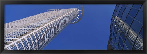 Framed Low Angle View Of Bank Buildings, Frankfurt, Germany Print