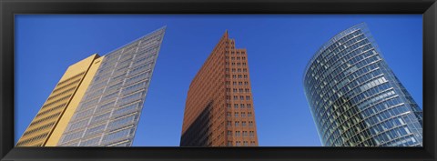 Framed Low Angle View Of Skyscrapers, Potsdam Square, Berlin, Germany Print