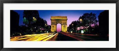 Framed France, Paris, Arc de Triomphe (night) Print