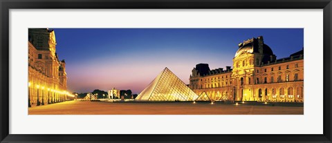 Framed Louvre, Paris, France at Dusk Print