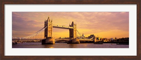 Framed Tower Bridge London England with Orange Sky Print