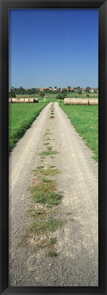 Framed Germany, Hay bales along a road Print