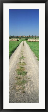 Framed Germany, Hay bales along a road Print