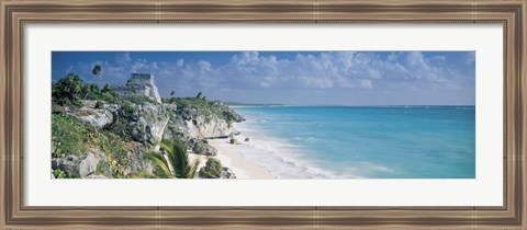 Framed El Castillo, Quintana Roo Caribbean Sea, Tulum, Mexico Print