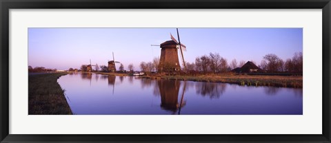 Framed Windmills Schemerhorn The Netherlands Print