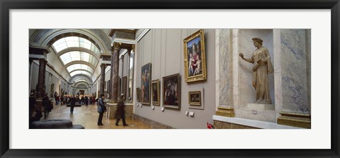 Framed Tourists in an art museum, Musee Du Louvre, Paris, Ile-De-France, France Print