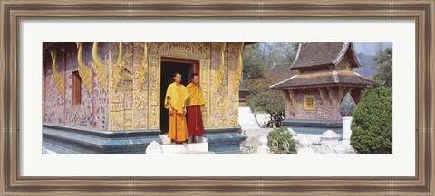 Framed Monks Wat Xien Thong Luang Prabang Laos Print