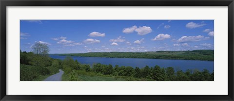 Framed Road near a lake, Owasco Lake, Finger Lakes Region, New York State, USA Print