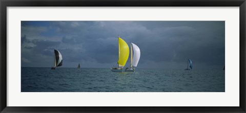 Framed Sailboat race Key West, Florida Print