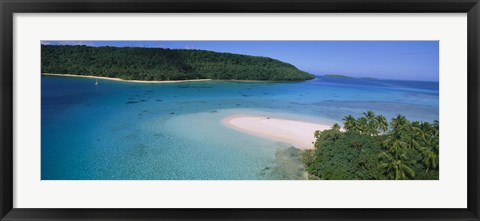 Framed Aerial view of the beach, Tonga Print