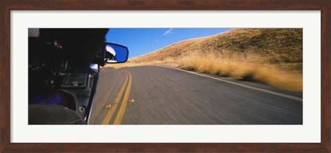 Framed Motorcycle on a road, California, USA Print