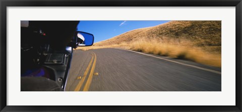 Framed Motorcycle on a road, California, USA Print