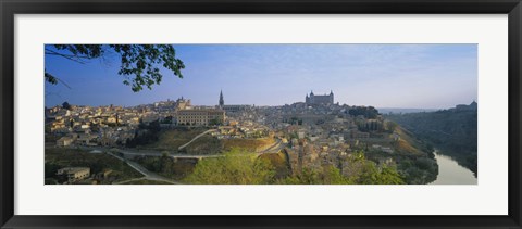 Framed Aerial View Of A City, Toledo, Spain Print