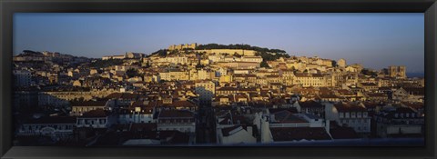 Framed High Angle View Of Buildings In A City, Lisbon, Portugal Print