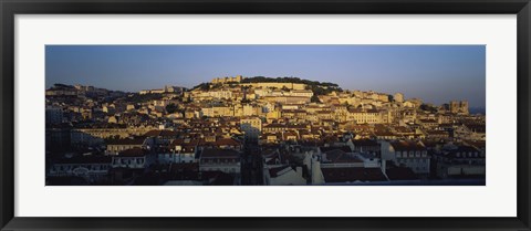 Framed High Angle View Of Buildings In A City, Lisbon, Portugal Print