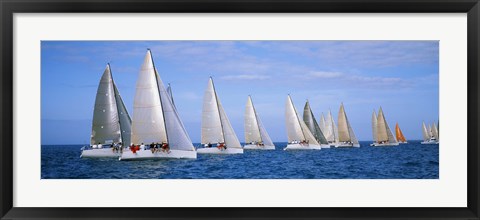 Framed Yachts in the ocean, Key West, Florida, USA Print