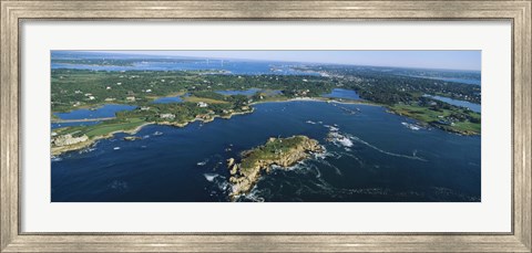 Framed Aerial view of an island, Newport, Rhode Island, USA Print