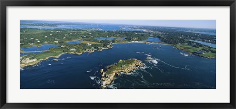 Framed Aerial view of an island, Newport, Rhode Island, USA Print