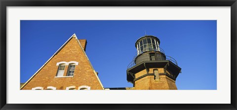 Framed Low angle view of a lighthouse, Block Island, Rhode Island, USA Print