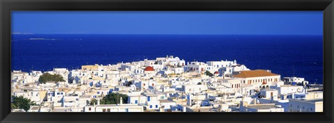 Framed Mykonos, Greece with Bright Blue Water &amp; Sky Print