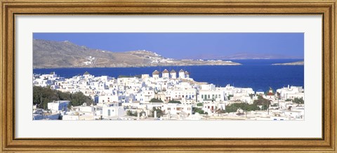 Framed Aerial View of Mykonos, Greece Print