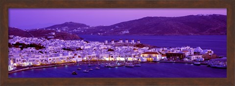 Framed Mykonos at Dusk, Greece Print